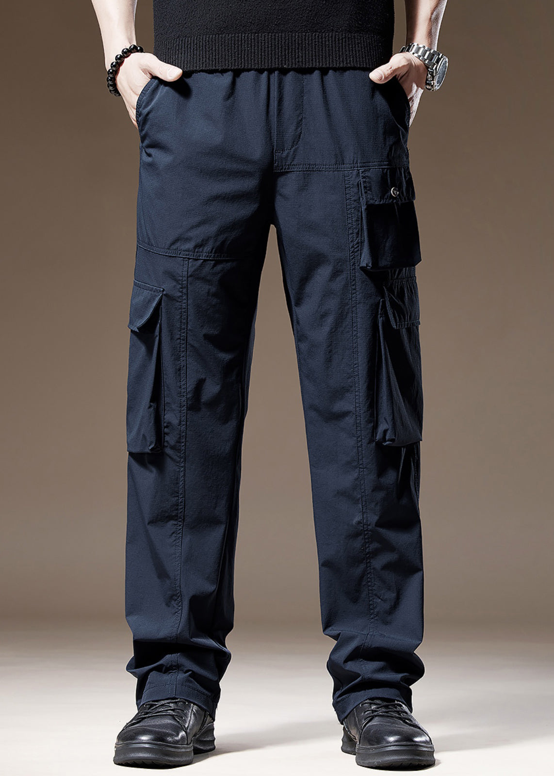 Mens Navy New Pants Pockets Solid Spring Cotton FashionChic