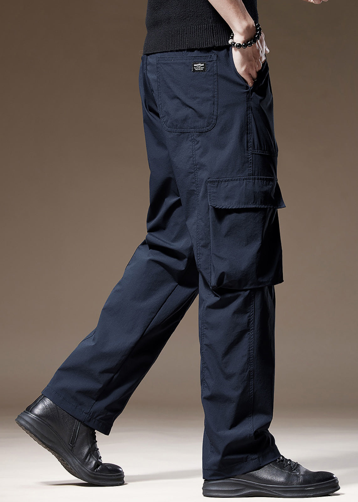 Mens Navy New Pants Pockets Solid Spring Cotton FashionChic