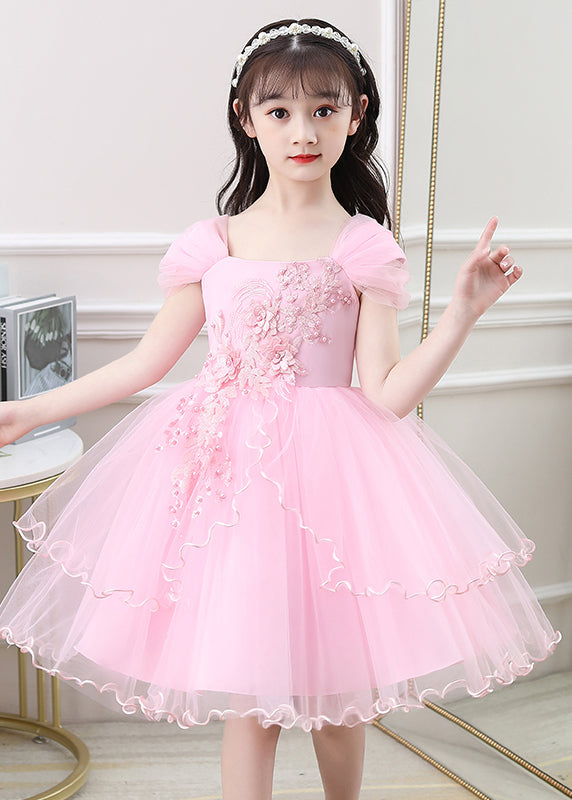 New Purple Embroideried High Waist Tulle Girls Vacation Maxi Dresses Summer EW013 WS-JRTZSDL240810