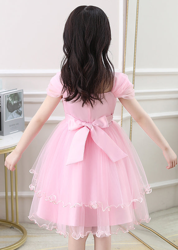 New Purple Embroideried High Waist Tulle Girls Vacation Maxi Dresses Summer EW013 WS-JRTZSDL240810