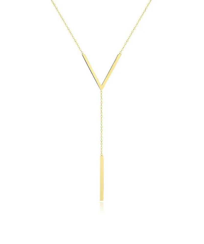 V-Shaped New Gold Clavicle Colour Chain Long Neckla Sexy FashionChic