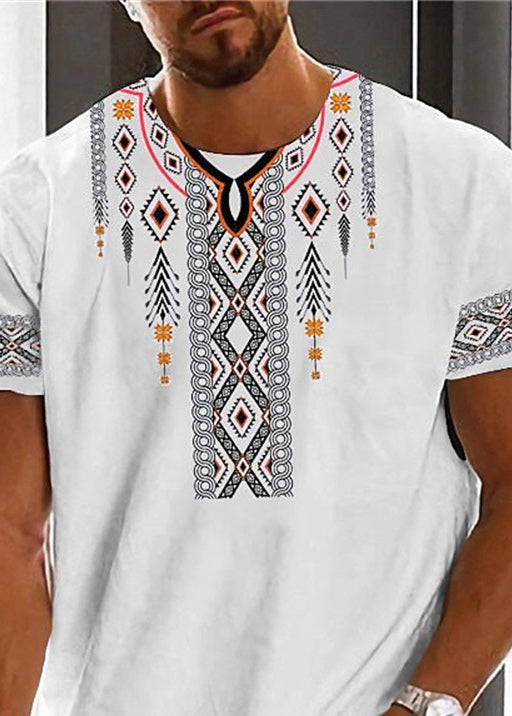White Neck O Cotton New Men Print Shirt Summer T FashionChic