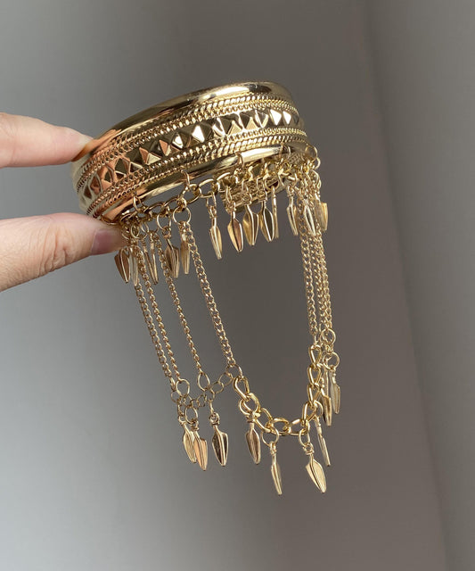 Gold Metal Body Chain And Novelty Leaf Bracelet Tassel FashionChic