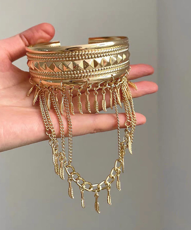 Gold Metal Body Chain And Novelty Leaf Bracelet Tassel FashionChic