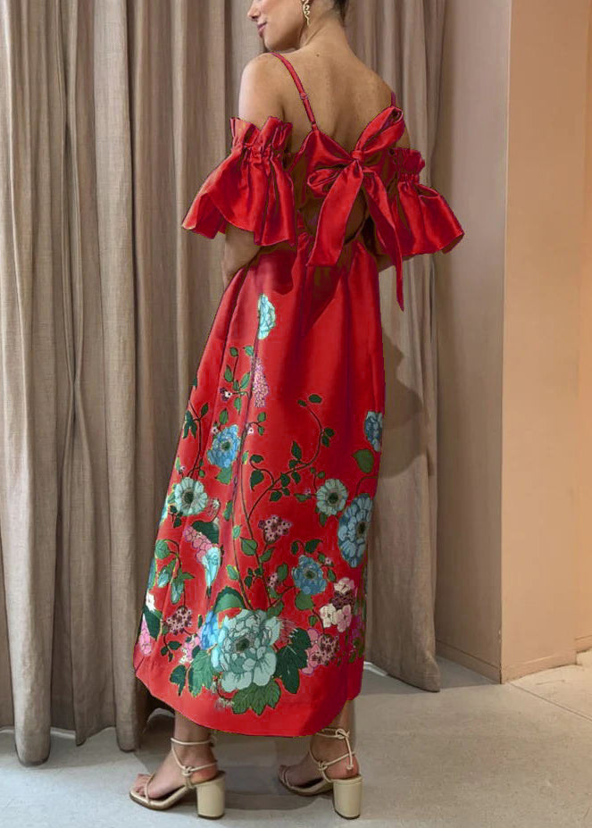 Novelty Yellow Print Pockets Cotton Spaghetti Strap Dress Flare Sleeve FF096 SH-LF-SDL240603