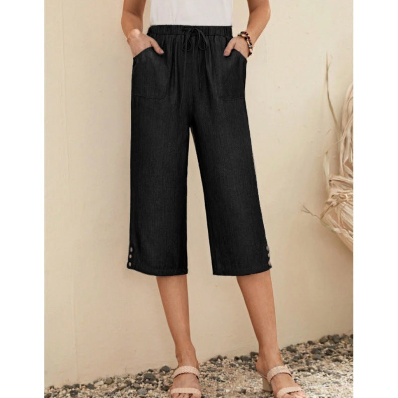 Loose Casual Plain Pants QN65 Furdela