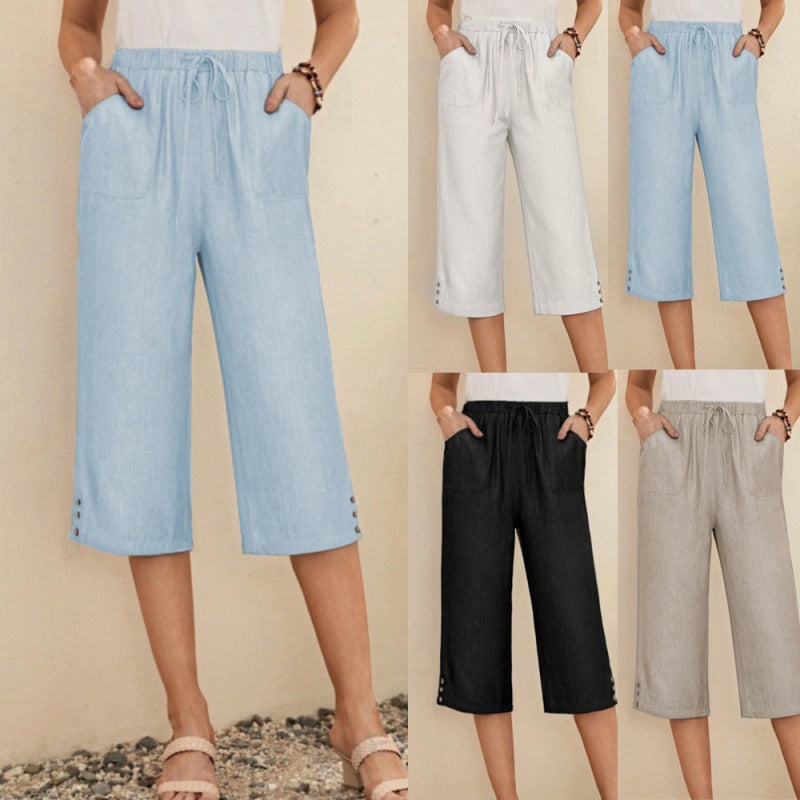 Loose Casual Plain Pants QN65 Furdela