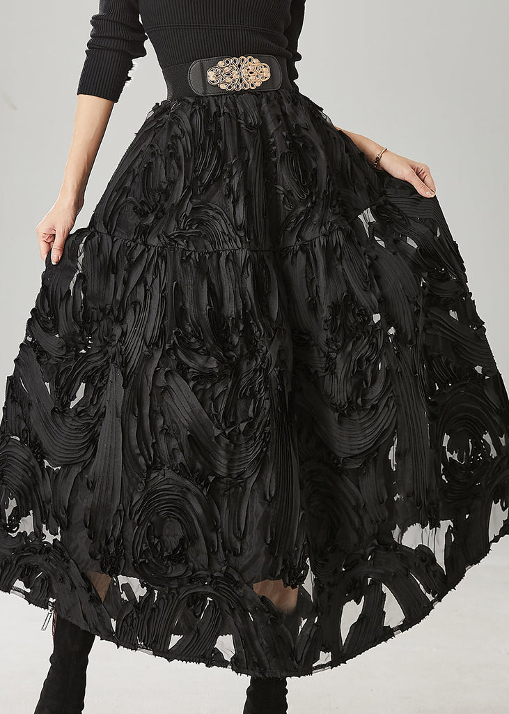 Original Design Black Exra Large Hem Cotton Skirt Spring YU1024 Ada Fashion