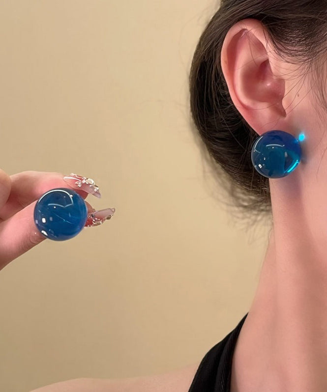 Stud Resin Alloy Original Design Blue Earrings FashionChic