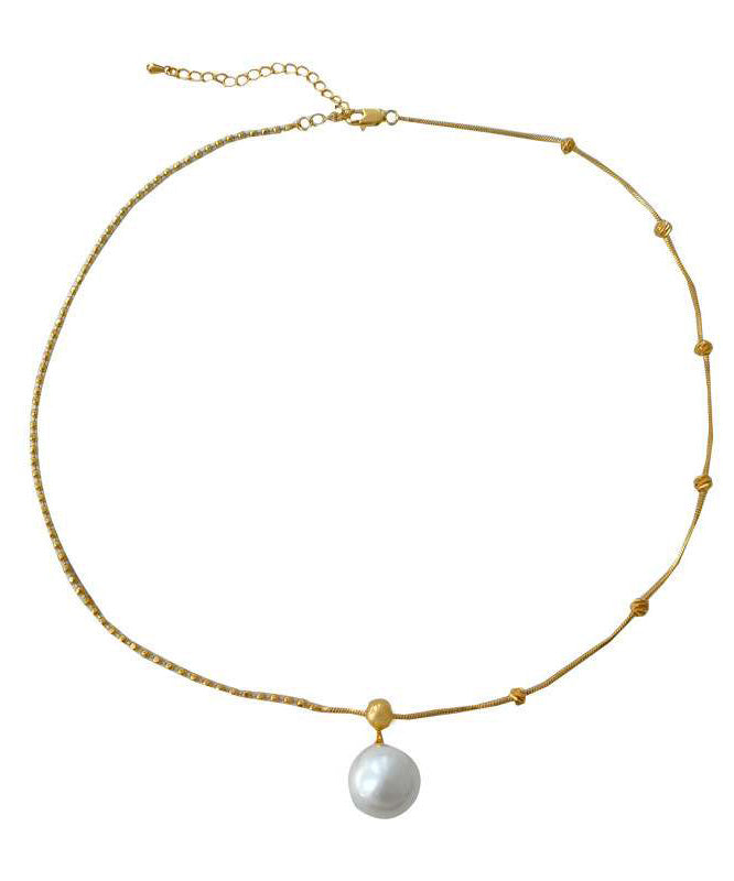 Original Design Gold Copper Alloy Pearl Pendant Necklace YI048 ABC