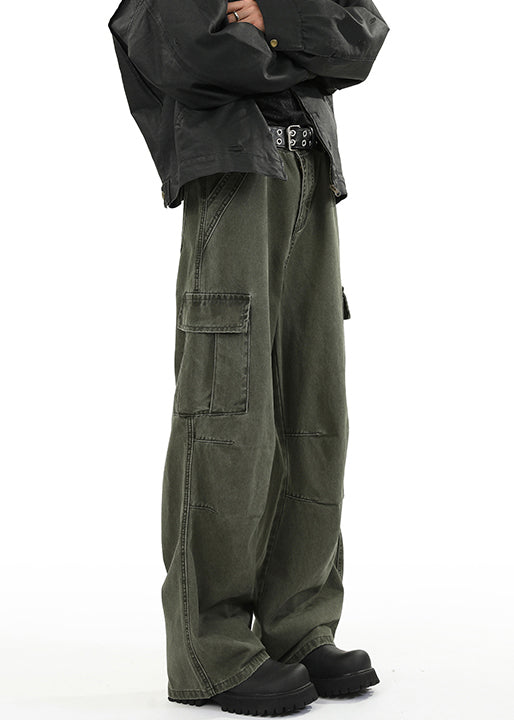 High Pockets Original Spring Green Design Denim Waist Men Pants FashionChic