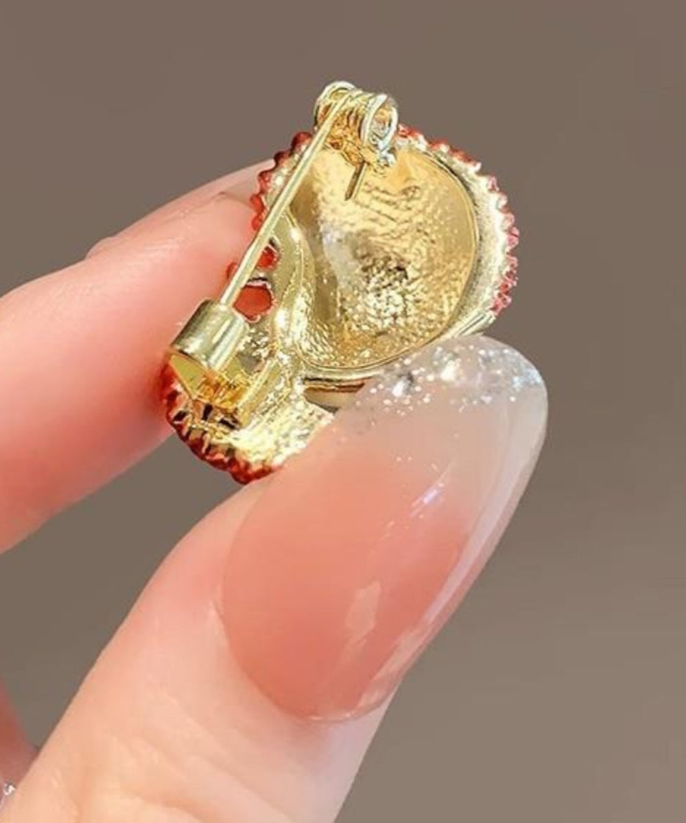 Original Design Red Alloy Lychee Brooch RG005 ABC
