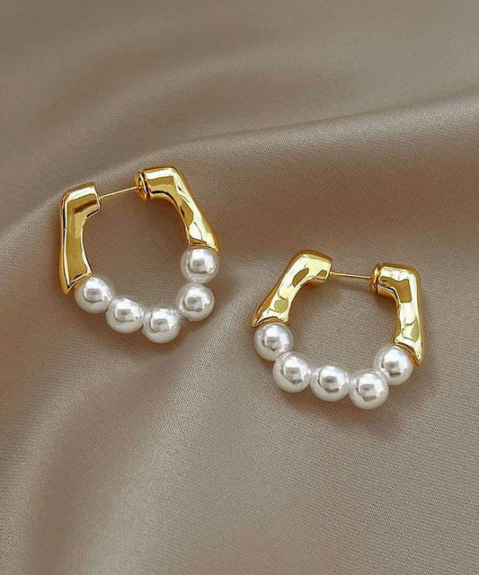 Design Original Hoop White Pearl Earrings Alloy FashionChic