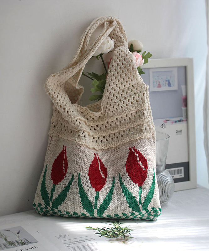 Original Hollowed Out Jacquard Knitted Shoulder Bag SX1030 Ada Fashion