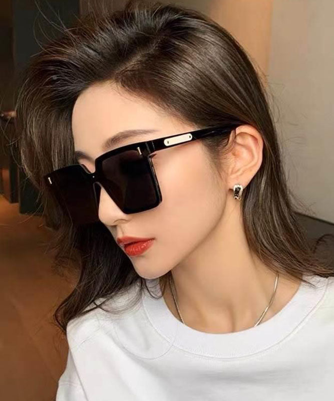 Oversize Black Temperament Square Large Frame Sunglasses XS1063 Ada Fashion