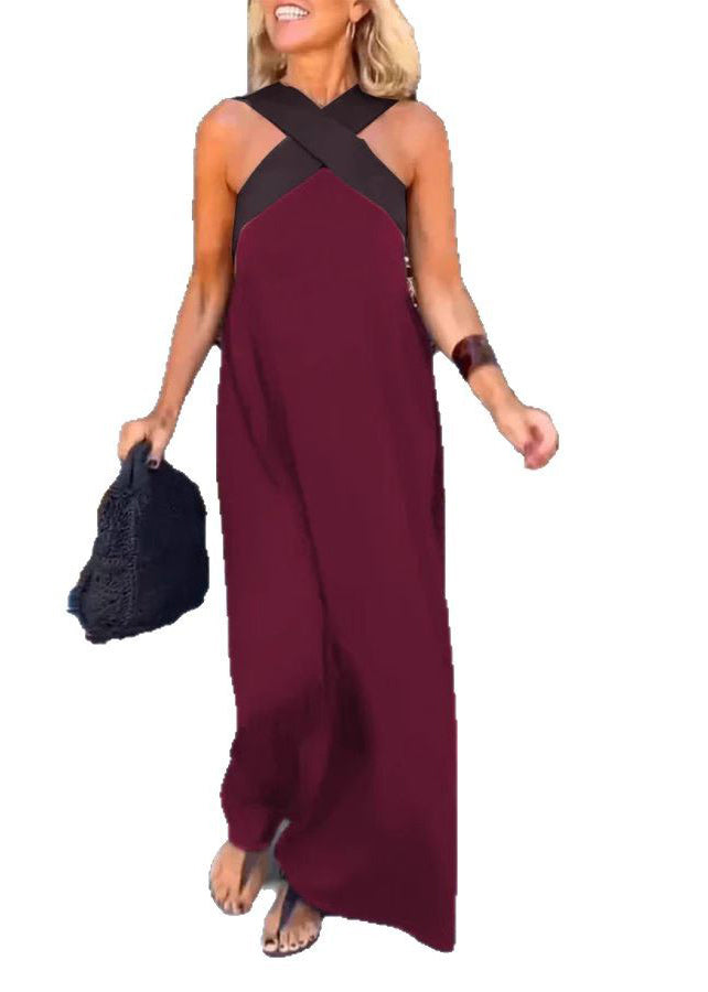 Size Crossing Black Holiday Summer Dresses Patchwork Plus FashionChic