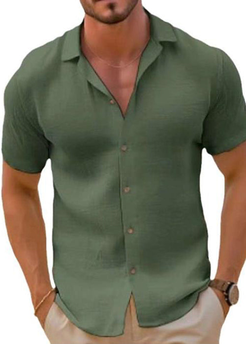 Cotton Peter Shirt Size Pan Solid Plus Men Black Collar Summer FashionChic