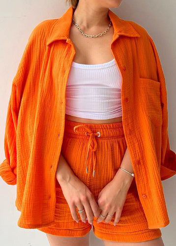 Pocket Piece Plus Green Summer Outfit 2 Oversized Size Cotton FashionChic