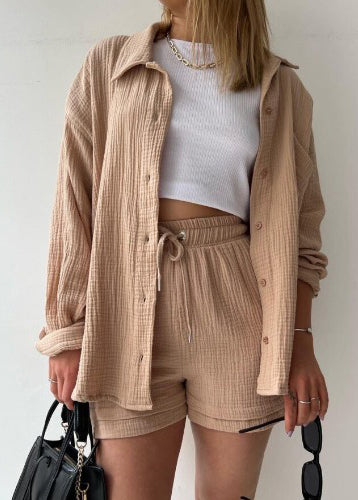 Pocket Piece Plus Green Summer Outfit 2 Oversized Size Cotton FashionChic