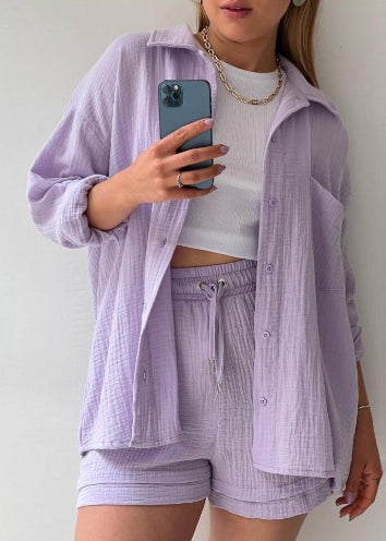 Pocket Piece Plus Green Summer Outfit 2 Oversized Size Cotton FashionChic