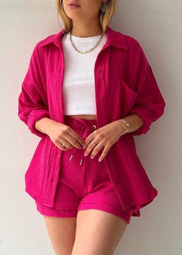 Pocket Piece Plus Green Summer Outfit 2 Oversized Size Cotton FashionChic