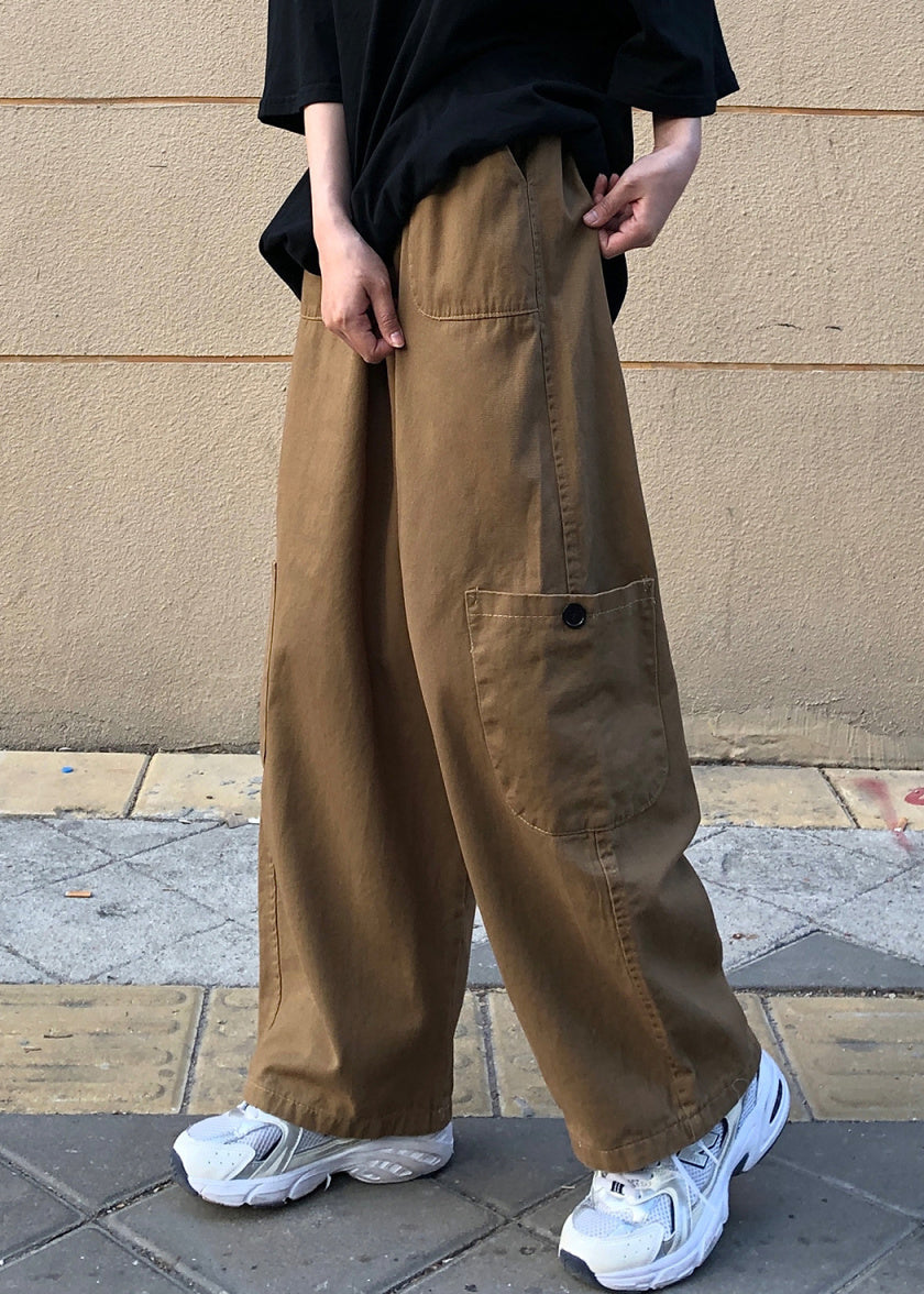Summer Pockets Pants Size Men Plus Khaki Solid Cotton FashionChic