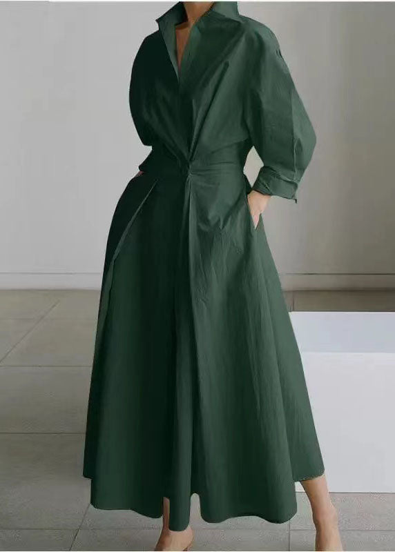 Green Fit Cinched Size Maxi Silm Spring Dresses Tea Plus FashionChic