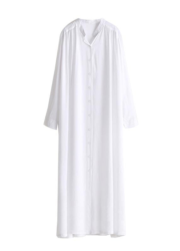 Shirts 50+ Plus Cotton Size Oversized White Long Open UPF Side FashionChic