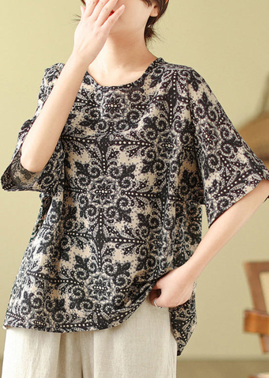 Short Sleeve Top Loose O-Neck Red FashionChic