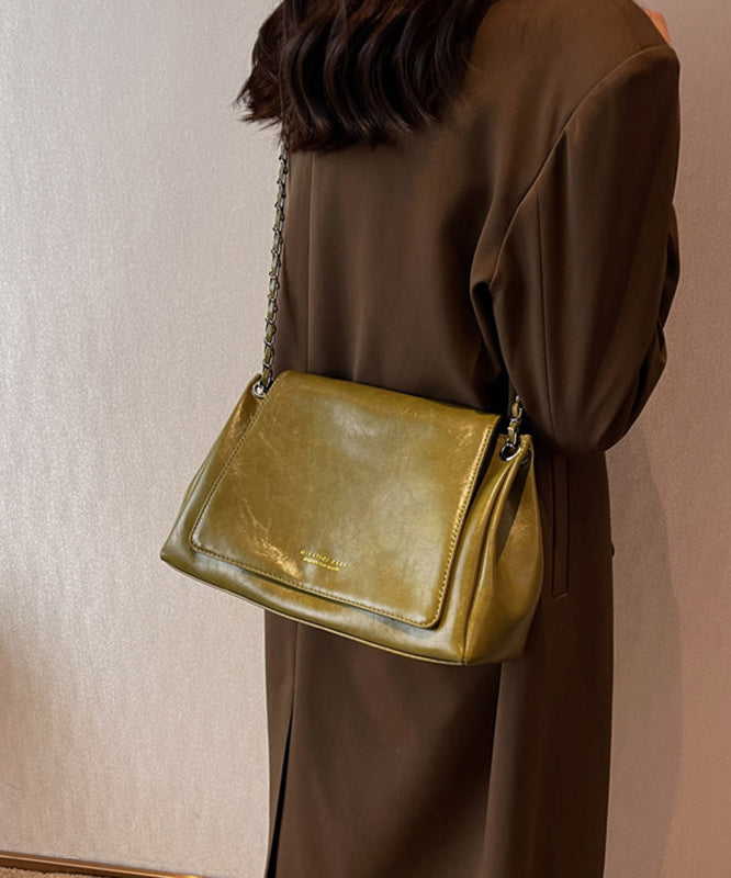 Regular Green Zippered Faux Leather Satchel Bag Handbag UU1068 Bag-BGS240527