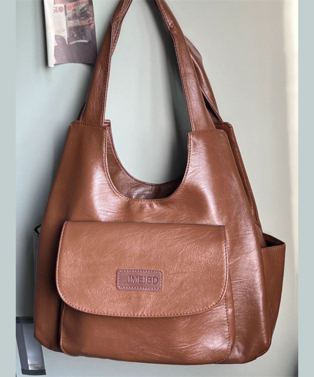 Retro Versatile Brown Large Capacity Faux Leather Satchel Handbag SX1007 Ada Fashion