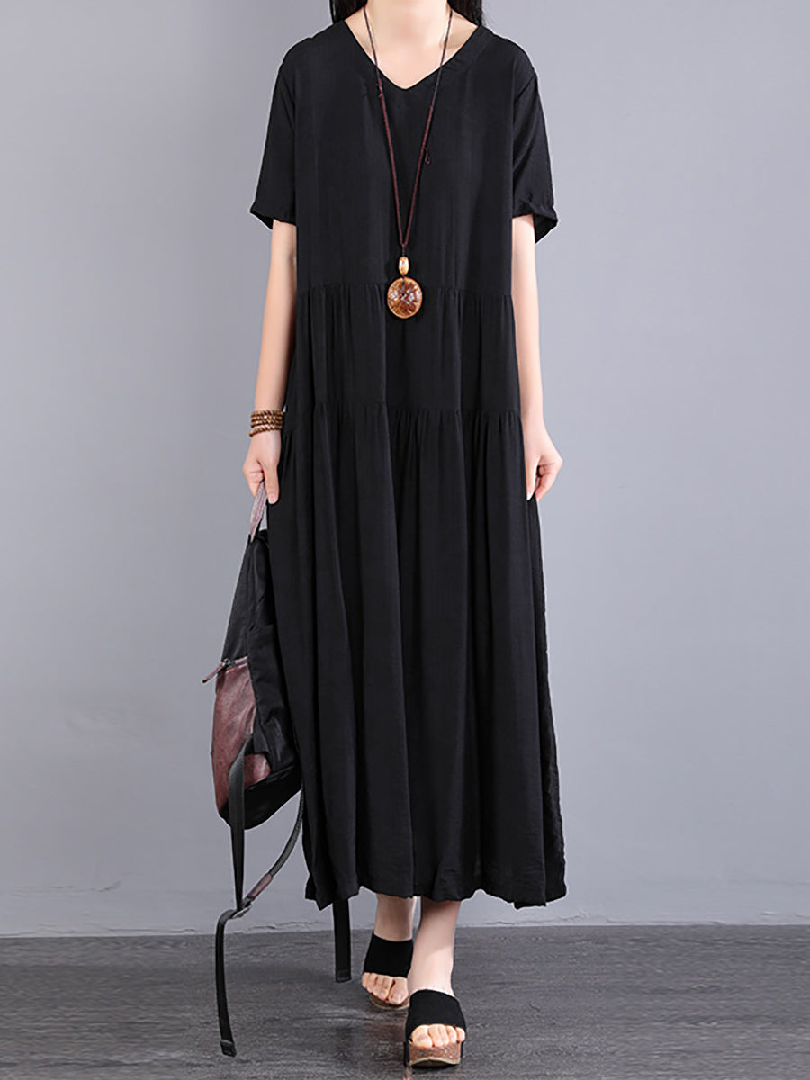 Plus Size Women Summer Artsy Flower Spliced Dress KL1024 Ada Fashion