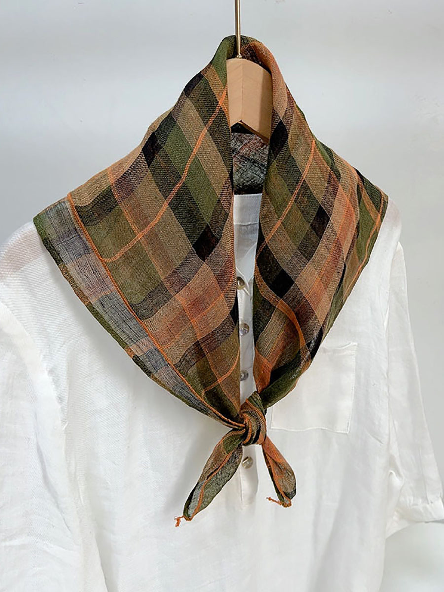 Vintage Stripe Women Casual Plaid Square Scarf FashionChic