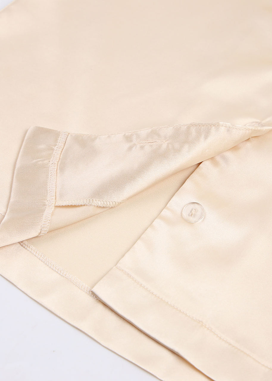 Waist Skirts Elastic Shorts Silk Piece Three Sexy Ice Apricot FashionChic