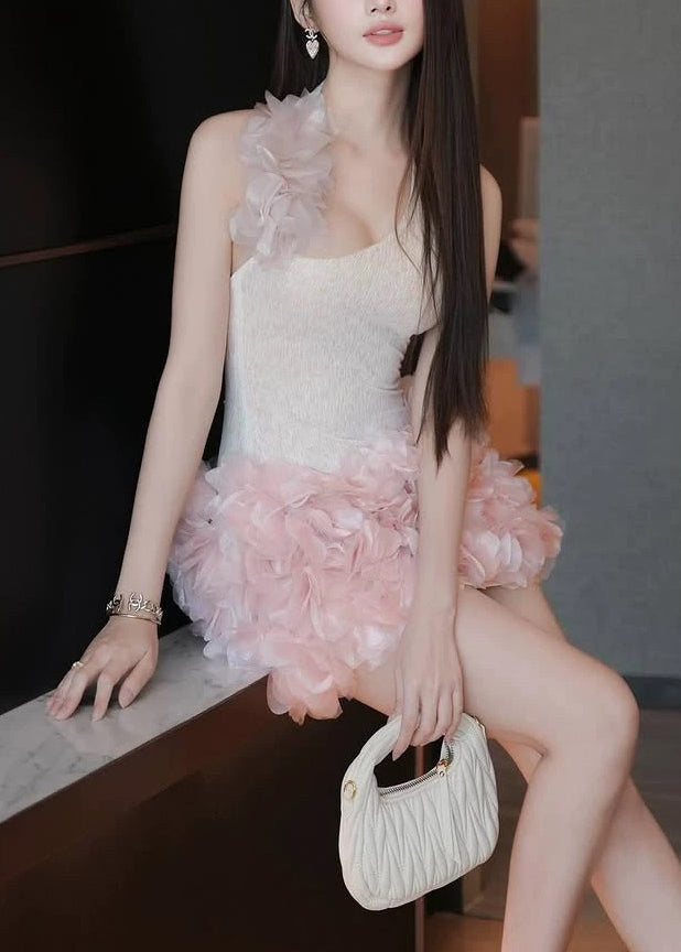 Tulle Backless Sleeveless Two Floral Sexy Patchwork Pieces Set FashionChic