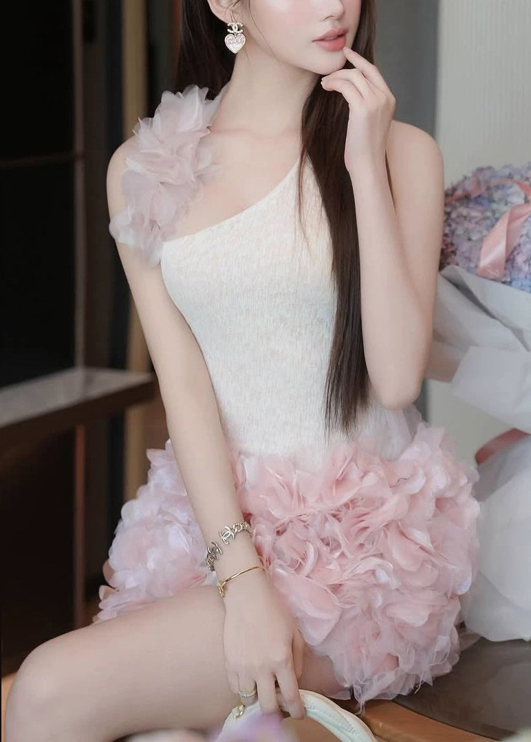 Tulle Backless Sleeveless Two Floral Sexy Patchwork Pieces Set FashionChic