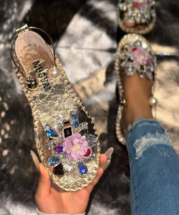 Fashion Zircon Best Floral Silver Walking For Splicing Sandals FashionChic