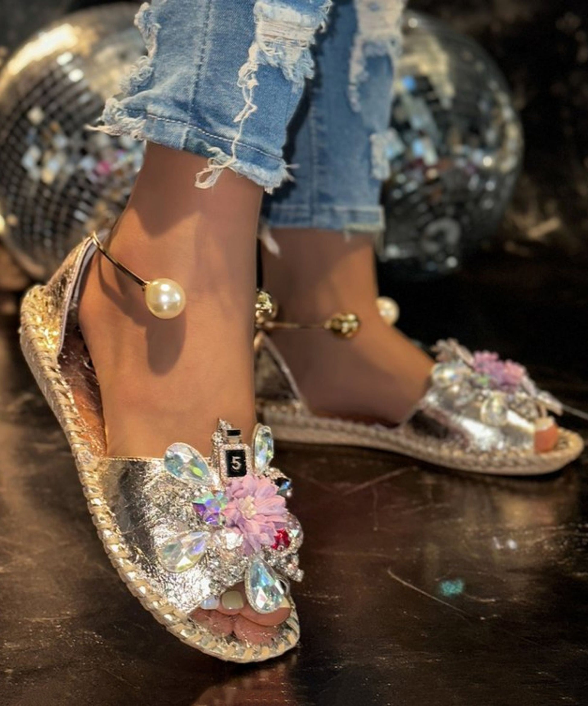 Fashion Zircon Best Floral Silver Walking For Splicing Sandals FashionChic