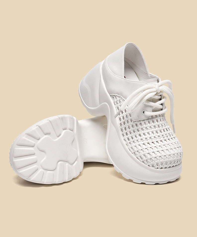 Up Out Silver Hollow Fashion Splicing Lace Platform Sandals FashionChic