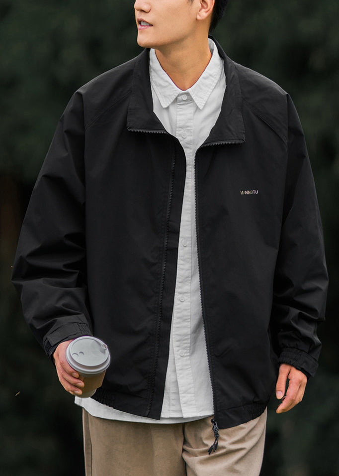 Cotton Coat Peter Light Pan Simple Zippered Men Grey Collar FashionChic