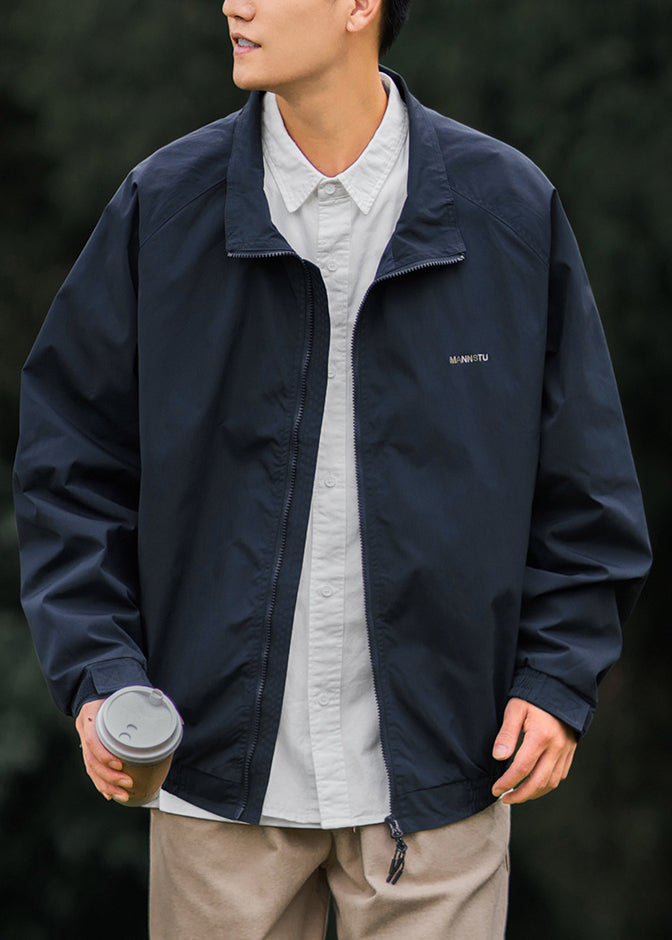 Cotton Coat Peter Light Pan Simple Zippered Men Grey Collar FashionChic