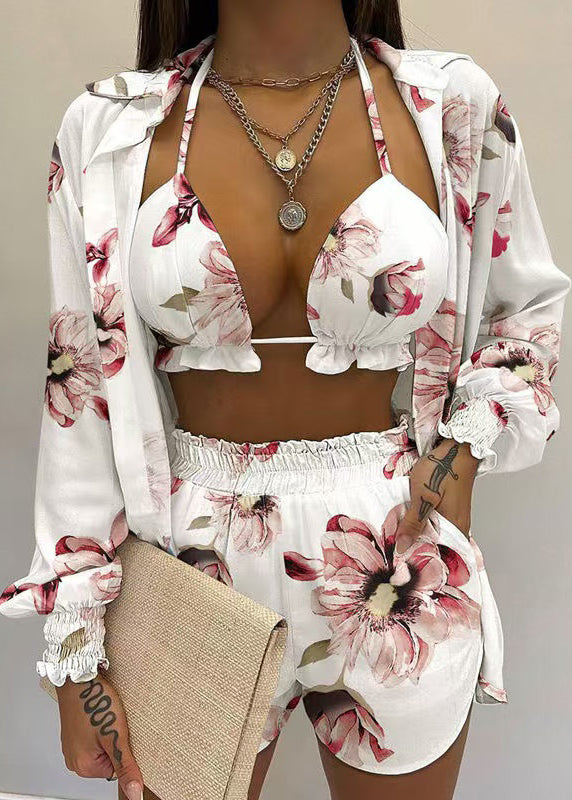 Summer Pieces Set Three Sexy Shorts White Simple FashionChic
