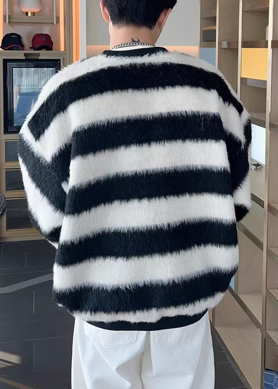 Striped Red O Neck Cozy Ma Hai Mao Men Sweater Fall QH029 MENSW241019