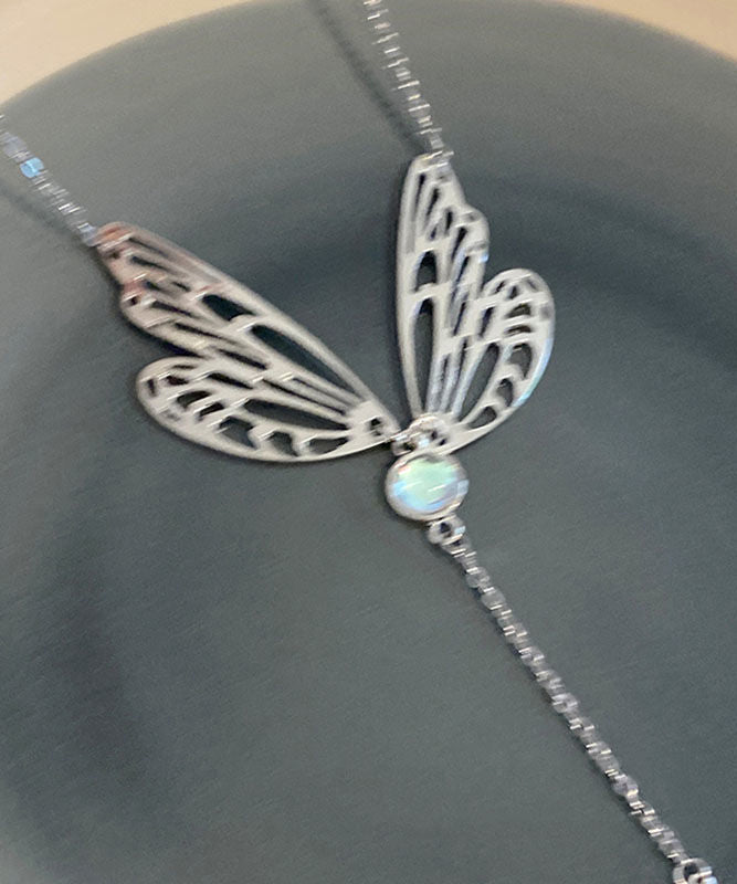 Style Lariat Out Tassek Butterfly Stainless Wing Steel Hollow FashionChic