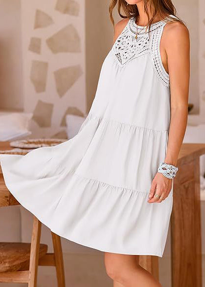 Summer Dresses Style Mini Shoulder White Cold Cotton FashionChic