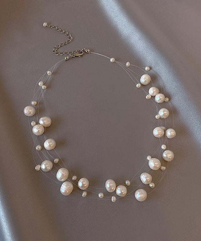 Style White Stainless Steel Pearl Princess Necklace YA002 ABC