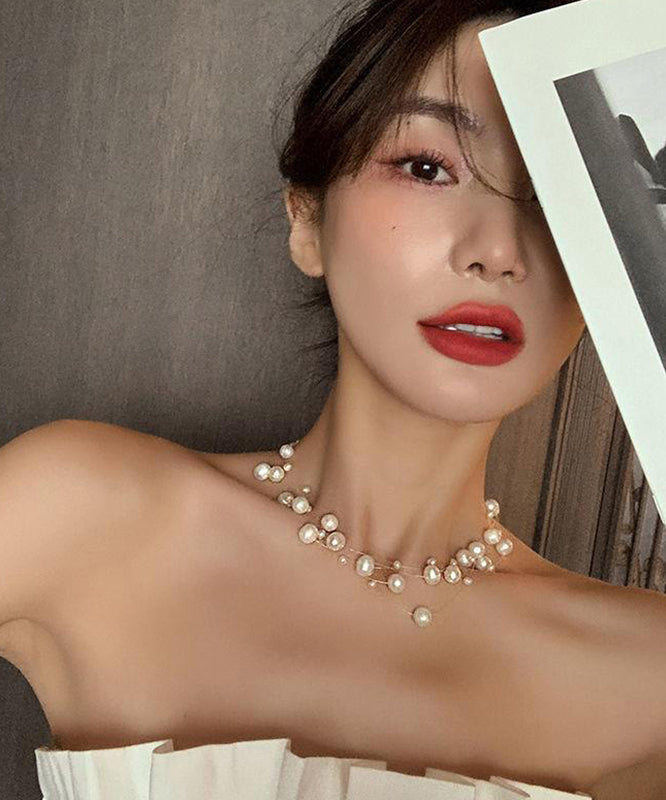 Style White Stainless Steel Pearl Princess Necklace YA002 ABC