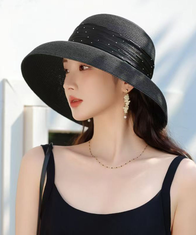 Floppy Straw Beige Woven Hat Stylish Breathable Sun FashionChic