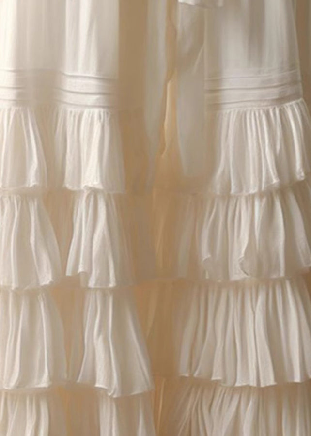 Stylish Black Layered Ruffled Lace Up Patchwork Tulle Skirt Summer QQ1053 Ada Fashion