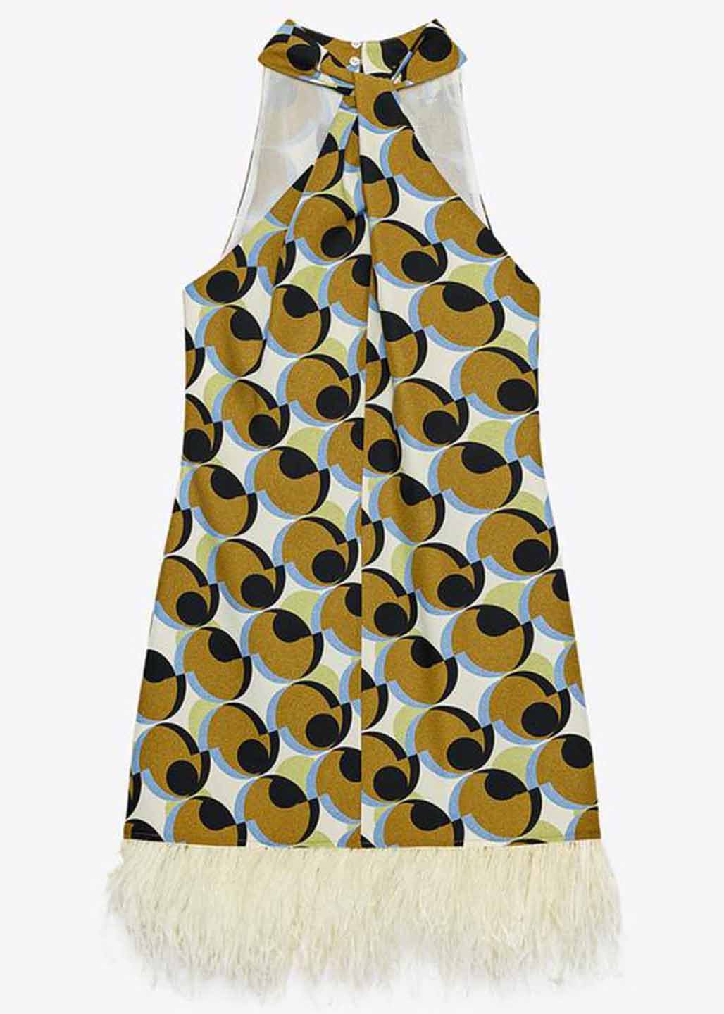 Tassel Mid Patchwork Stylish Dress Print Geometric Cotton FashionChic